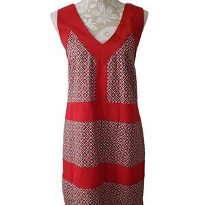 xoxo V Neck Shift Dress Orange L